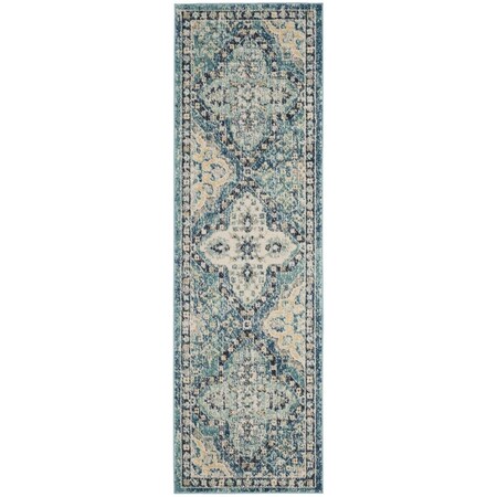 Safavieh Evoke Power Loomed Rectangle Area Rug Light Blue & Ivory - 2 ft.-2 in. x 7 ft. EVK274C-27